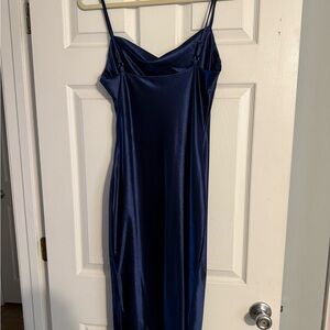 Amazon Blue Midi Dress Elegant Design